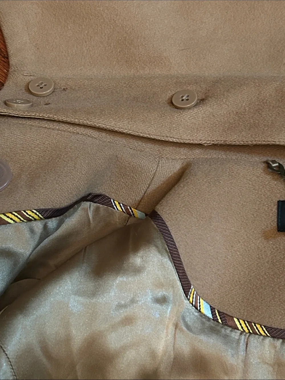 J. Crew Women's Double-Breasted Camel Pea Coat-size 4P